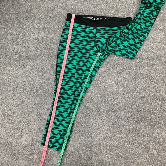 Nike Relay Printed Cropped Legging Women M Green Stretch Dri Fit Drawstring Pant - Picture 7 of 13